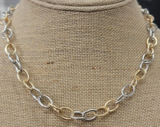 Textured Oval Link Necklace. *Final Sale*