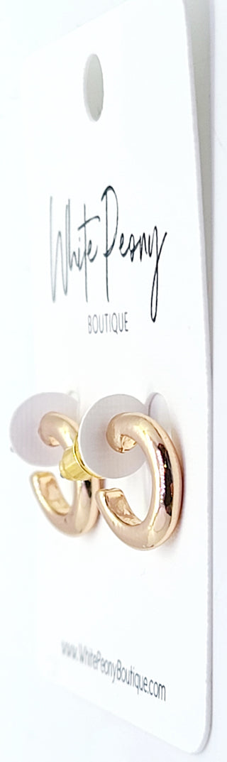 Small Tube Open Hoop Earrings *Final Sale*
