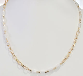Open Chain and Prism Square Bead Necklace *Final Sale*