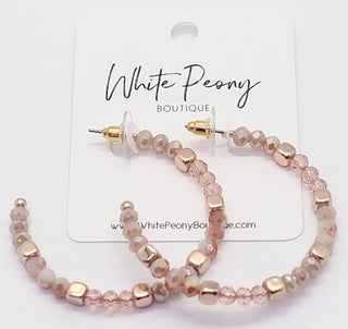 Prism Square Bead Open Hoop Earrings. *Final Sale