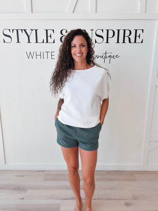 Kara Short Sleeve Scuba Oversized Top