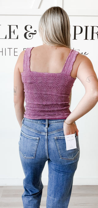 Nikibiki Lace Textured Square Neck Top
