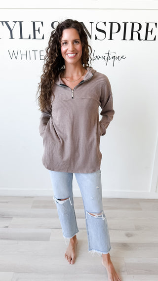 Carmen Half Zip Urban Ribbed Hoodie