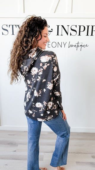 Rebecca Floral Ribbed Top