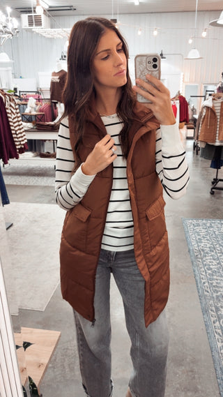 Gwen Long Quilted Vest