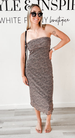 Chelsea Leopard Print Tube Dress *FINAL SALE*