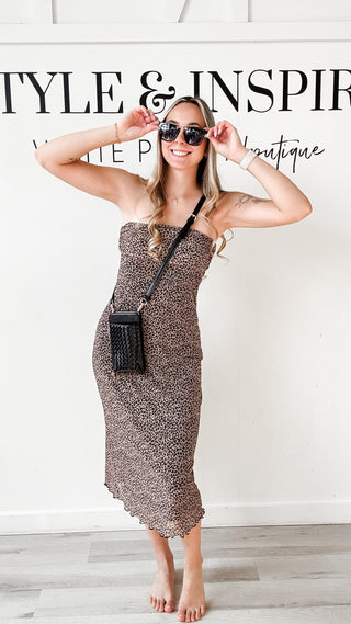 Chelsea Leopard Print Tube Dress *FINAL SALE*