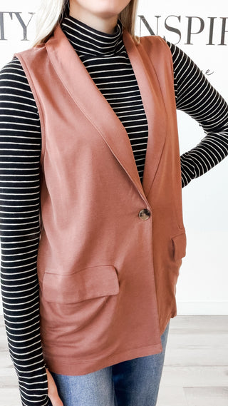 Charise Shawl Neck Blazer Vest
