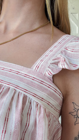Chloe Flutter Sleeve Tie Back Top *FINAL SALE*