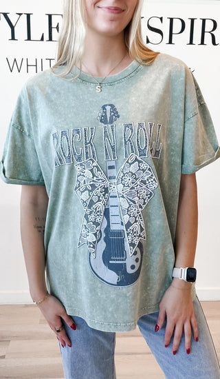 Lace Bow Rock N Roll Graphic Tee