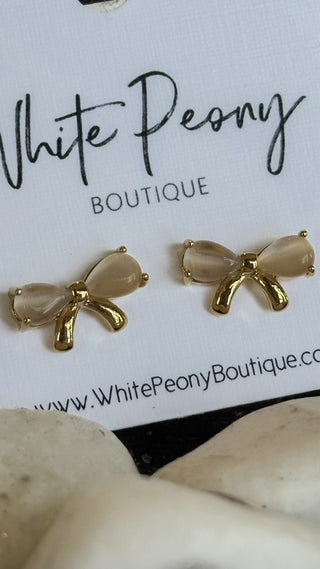 Ribbon Stone Earring. *Final Sale*