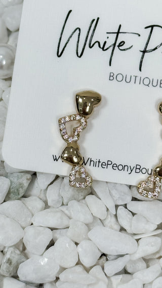 Linked Hearts CZ Earring. *Final Sale*