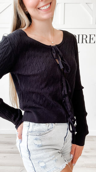 Megan Tie Front Sweater
