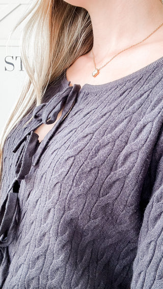 Megan Tie Front Sweater