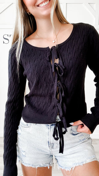Megan Tie Front Sweater