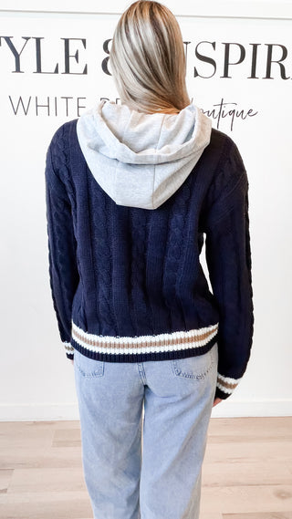 Cadence Contrast Hoodie Sweater