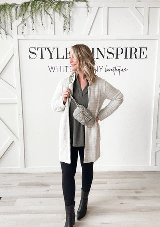 Rachael Cashmere Houndstooth Coatigan