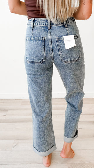 Vervet Cuffed Slim Wide Jeans