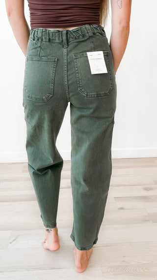 Vervet Elastic Waistband Barrel Jeans