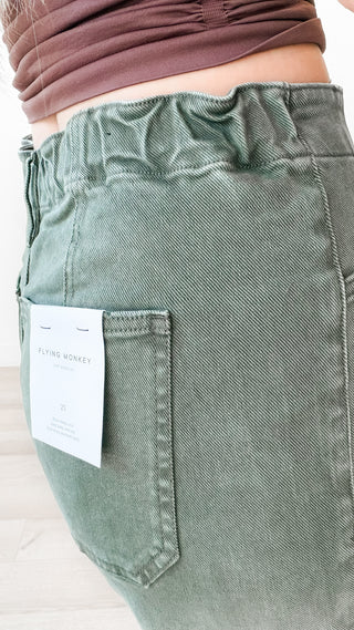 Vervet Elastic Waistband Barrel Jeans