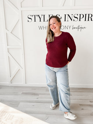 Hanna Marled Waffle Sweater
