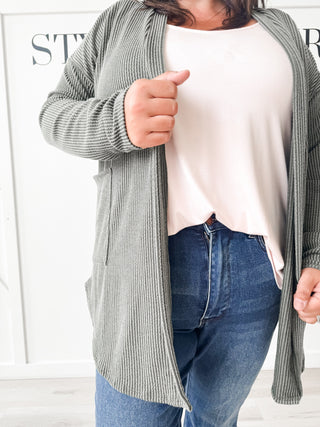 Gemini Urban Ribbed Open Cardigan