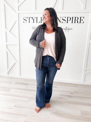 Gemini Urban Ribbed Open Cardigan