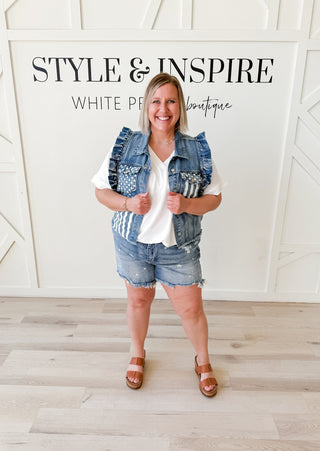 American Flag Ruffle Vest *FINAL SALE*