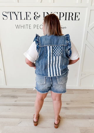 American Flag Ruffle Vest *FINAL SALE*