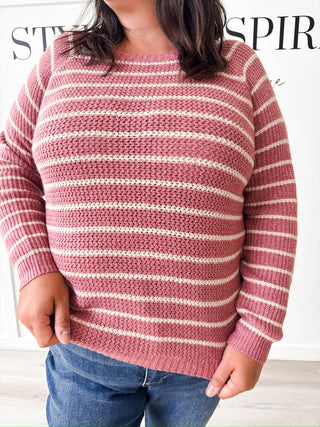 Libby Mini Waffle Striped Sweater