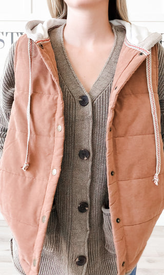 Miley Contrast Hooded Puffer Vest