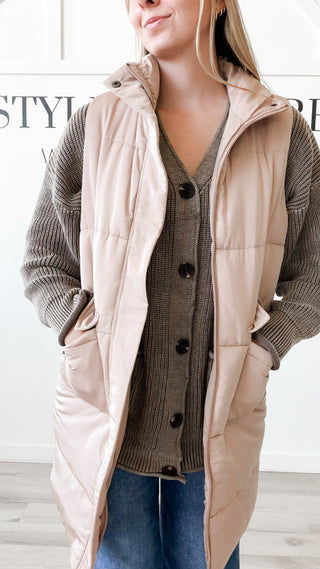 Gwen Long Quilted Vest