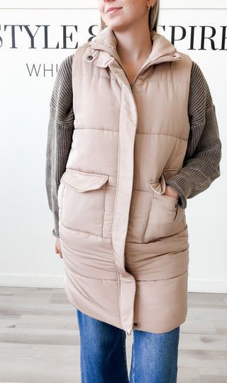 Gwen Long Quilted Vest
