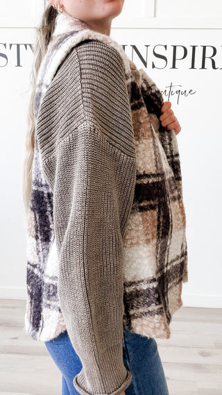 Eunice Plaid Boucle Vest