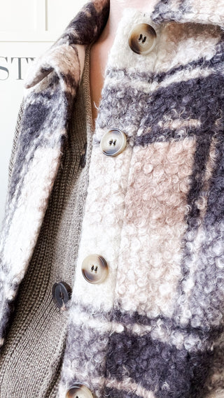 Eunice Plaid Boucle Vest