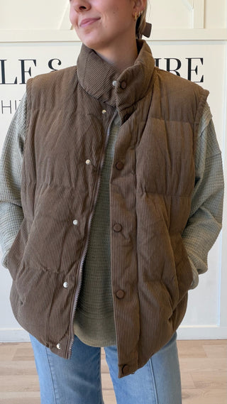 Nanette Corduroy Puffer Vest