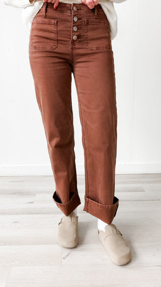 Risen Front Patch Pocket Cuffed Jeans