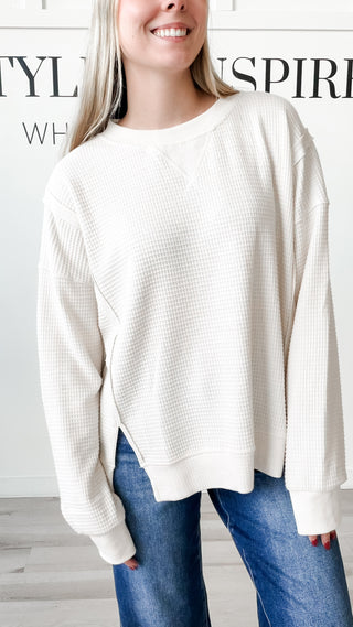 Donna Brushed Thermal Pullover