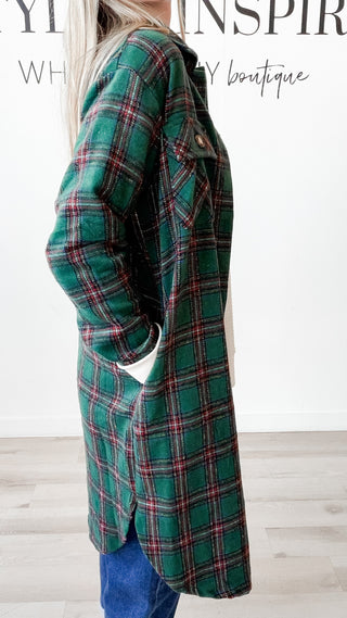 Bridgette Plaid Long Shacket