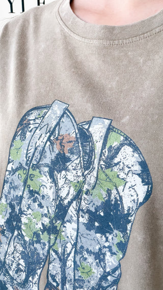 Camo Cowboy Boots Graphic Tee