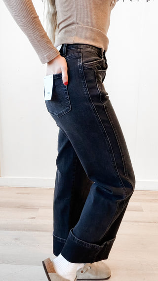 Vervet Cuffed Baggy Wide Jeans