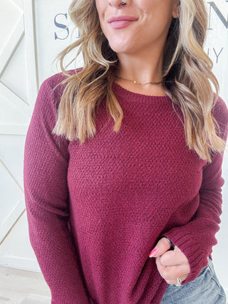 Hanna Marled Waffle Sweater