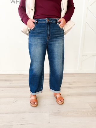 Risen HR Crop Mild Barrel Jeans
