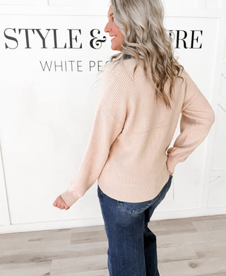 Charlee Denim Contrast Ribbed Cardigan