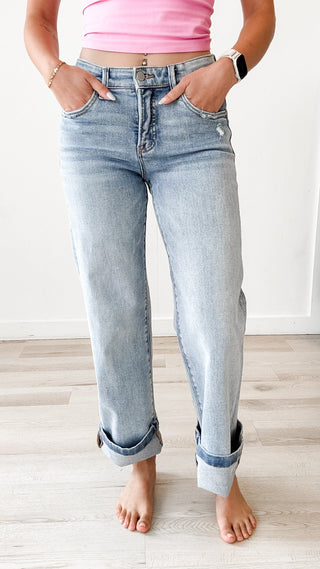 Risen MR TC Wide Leg Distressed Jeans