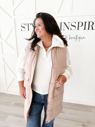 Gwen Long Quilted Vest