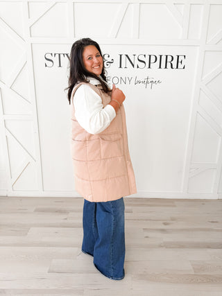 Gwen Long Quilted Vest