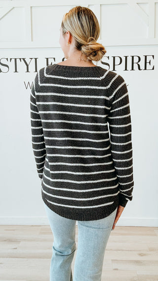 Libby Mini Waffle Striped Sweater