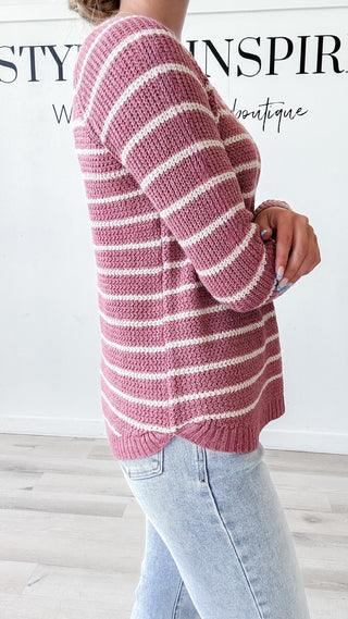 Libby Mini Waffle Striped Sweater