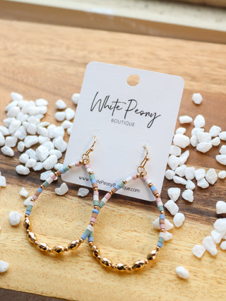 Pastel and Gold Prism Open Hoop Earring *Final Sale*